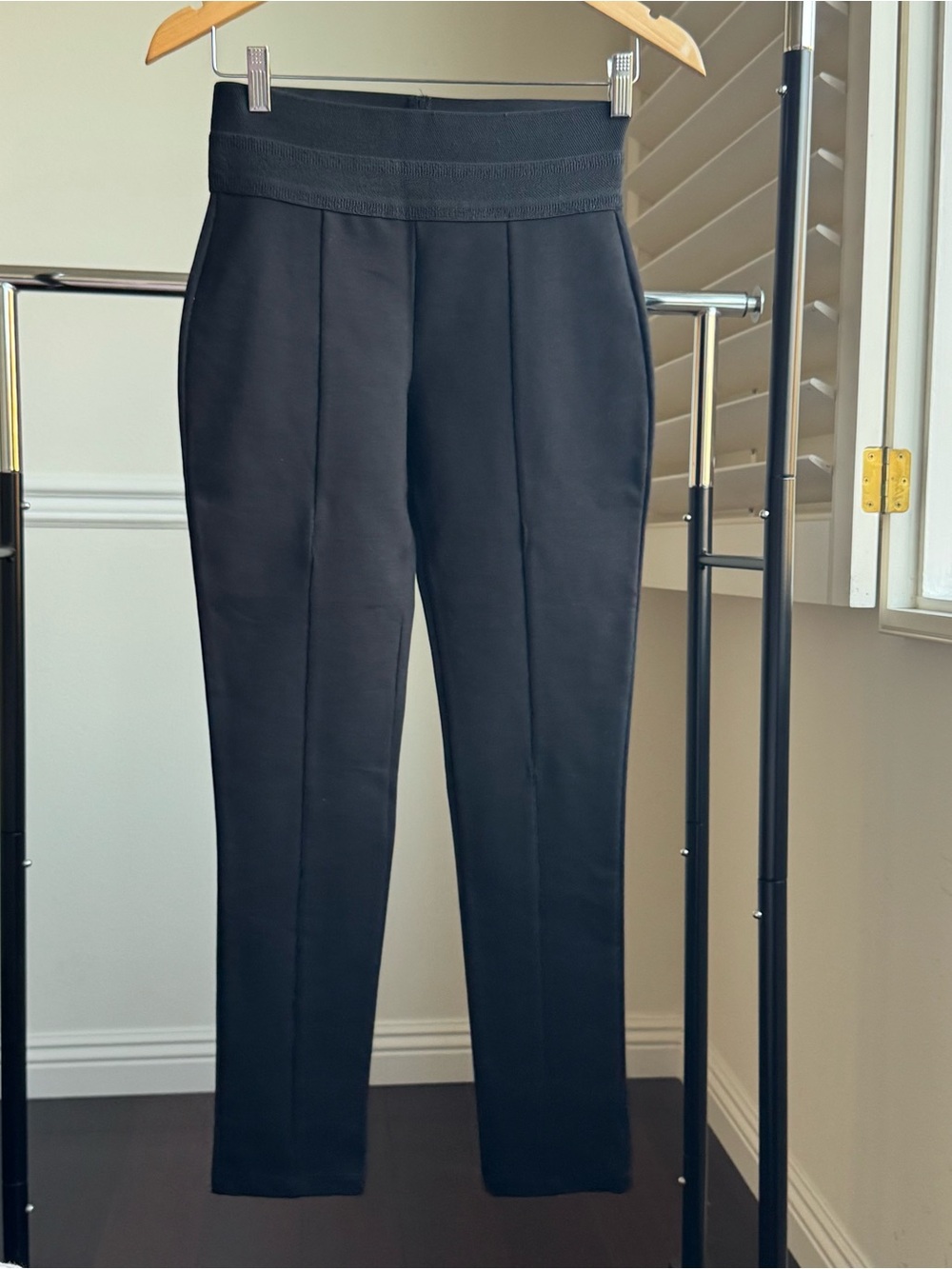 Zara Black High-Waist Ponte Leggings SIze M Pre-Owned